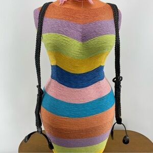 Black Braided‎ Leather Suspenders